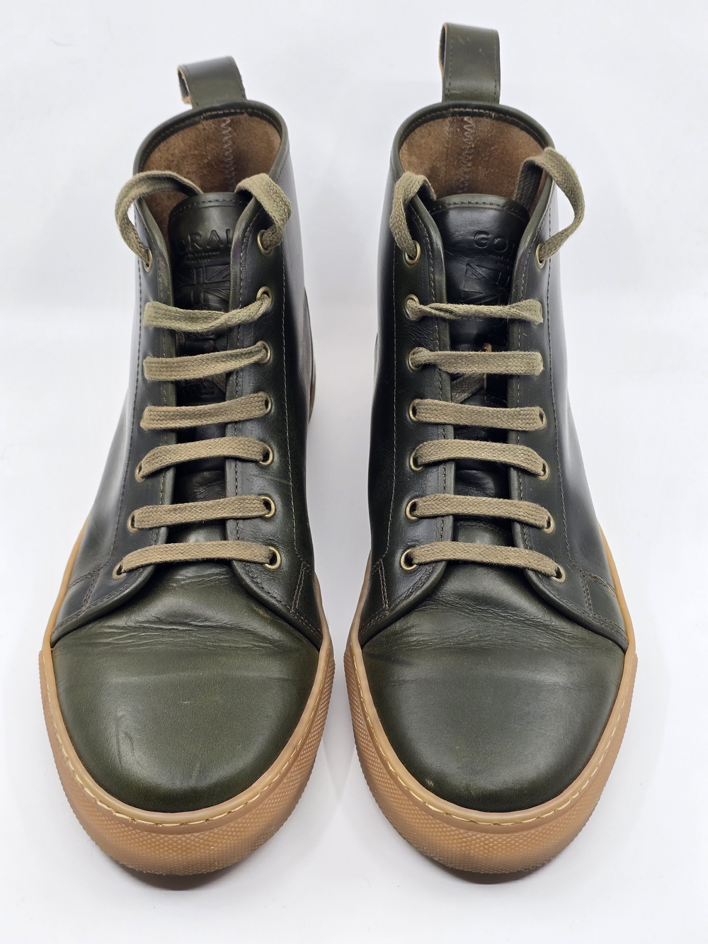 Rose Anvil X GORAL SMUGS High Top 2.0 - Horween Forest with gum sole 10.5 UK